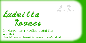 ludmilla kovacs business card